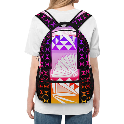 Rainbow Sunrise on Black Backpack