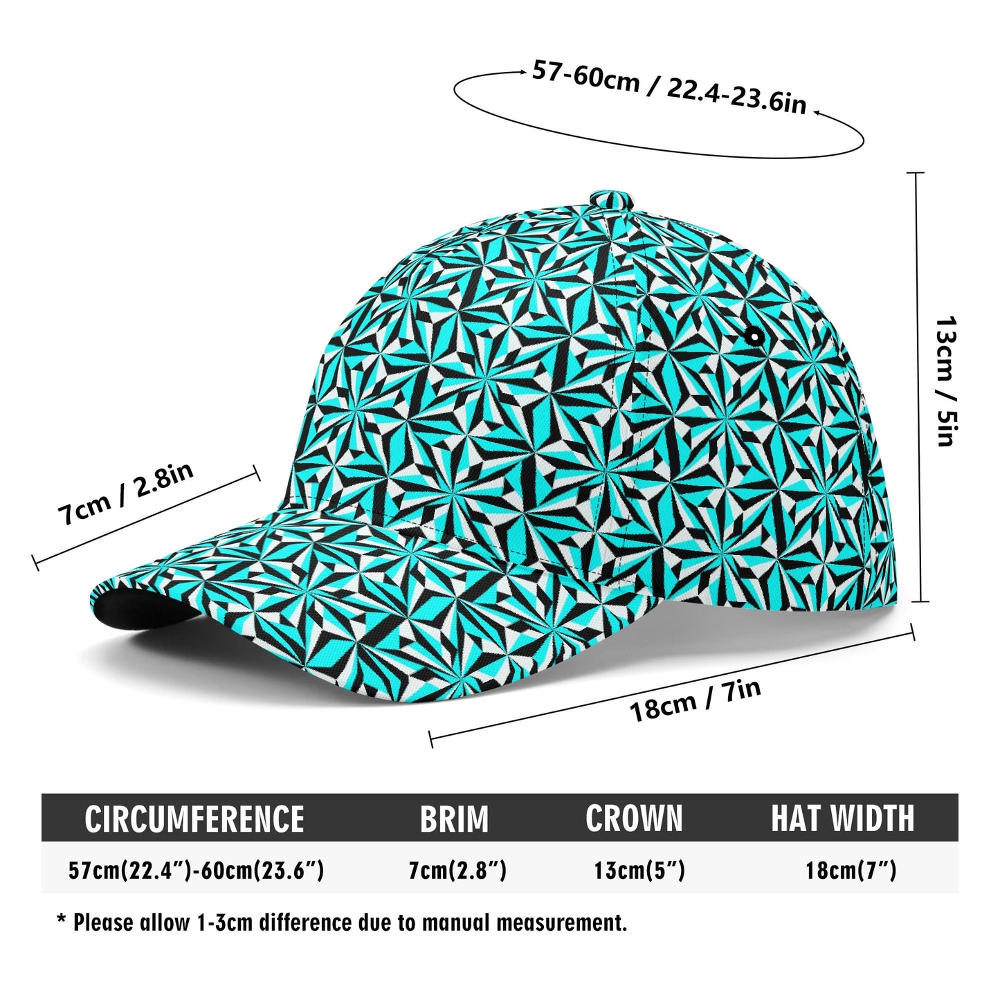 Desert Flower in Turquoise Baseball Cap