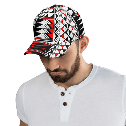 Blessed Feathers in Red Baseball Cap