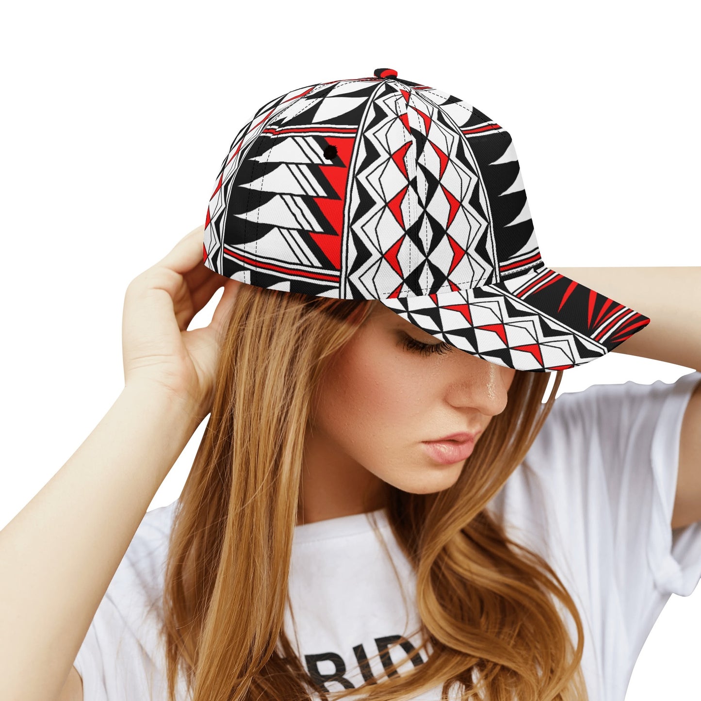 Blessed Feathers in Red Baseball Cap