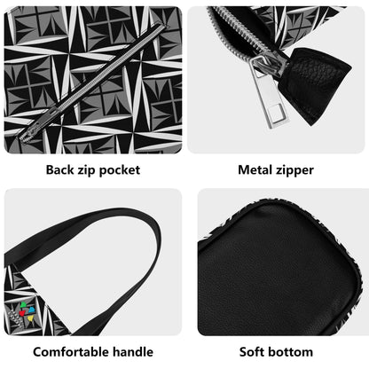 Sacred Winds in Gray Faux Leather Tote