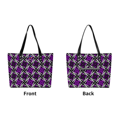 Sacred Winds in Purple Faux Leather Tote