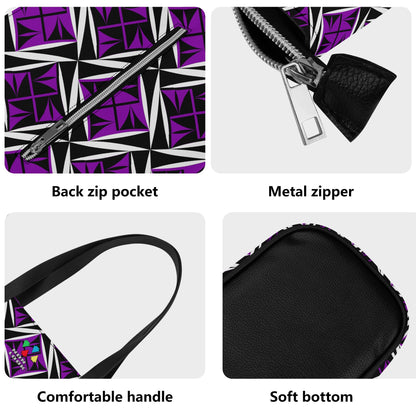 Sacred Winds in Purple Faux Leather Tote