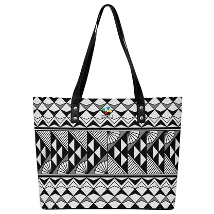 Sun and Rain in Gray Faux Leather Tote