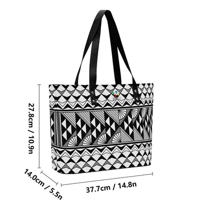 Sun and Rain in Gray Faux Leather Tote