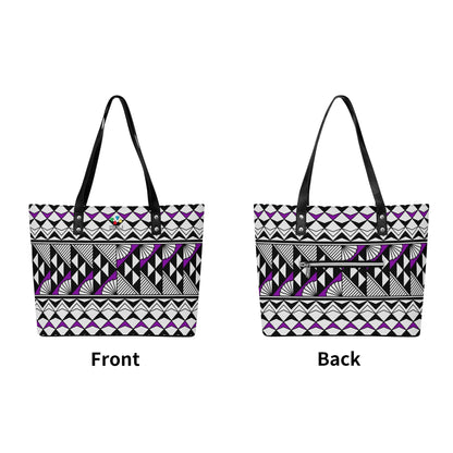 Sun and Rain in Purple Faux Leather Tote