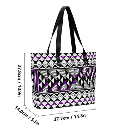Sun and Rain in Purple Faux Leather Tote