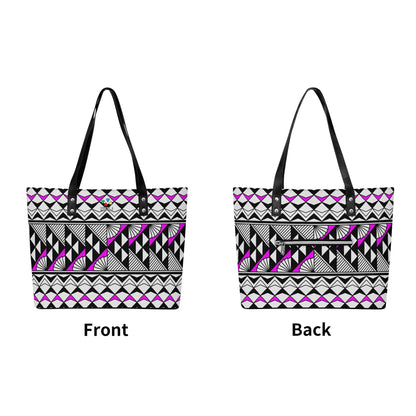 Sun and Rain in Pink Faux Leather Tote