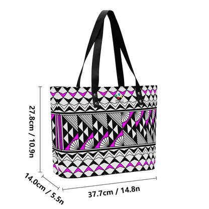 Sun and Rain in Pink Faux Leather Tote