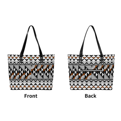 Sun and Rain in Rust Faux Leather Tote