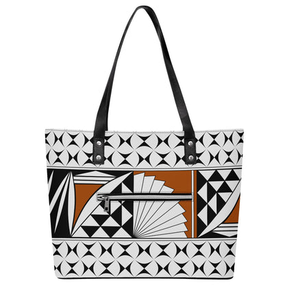 Southwest Sunrise in Rust Faux Leather Tote