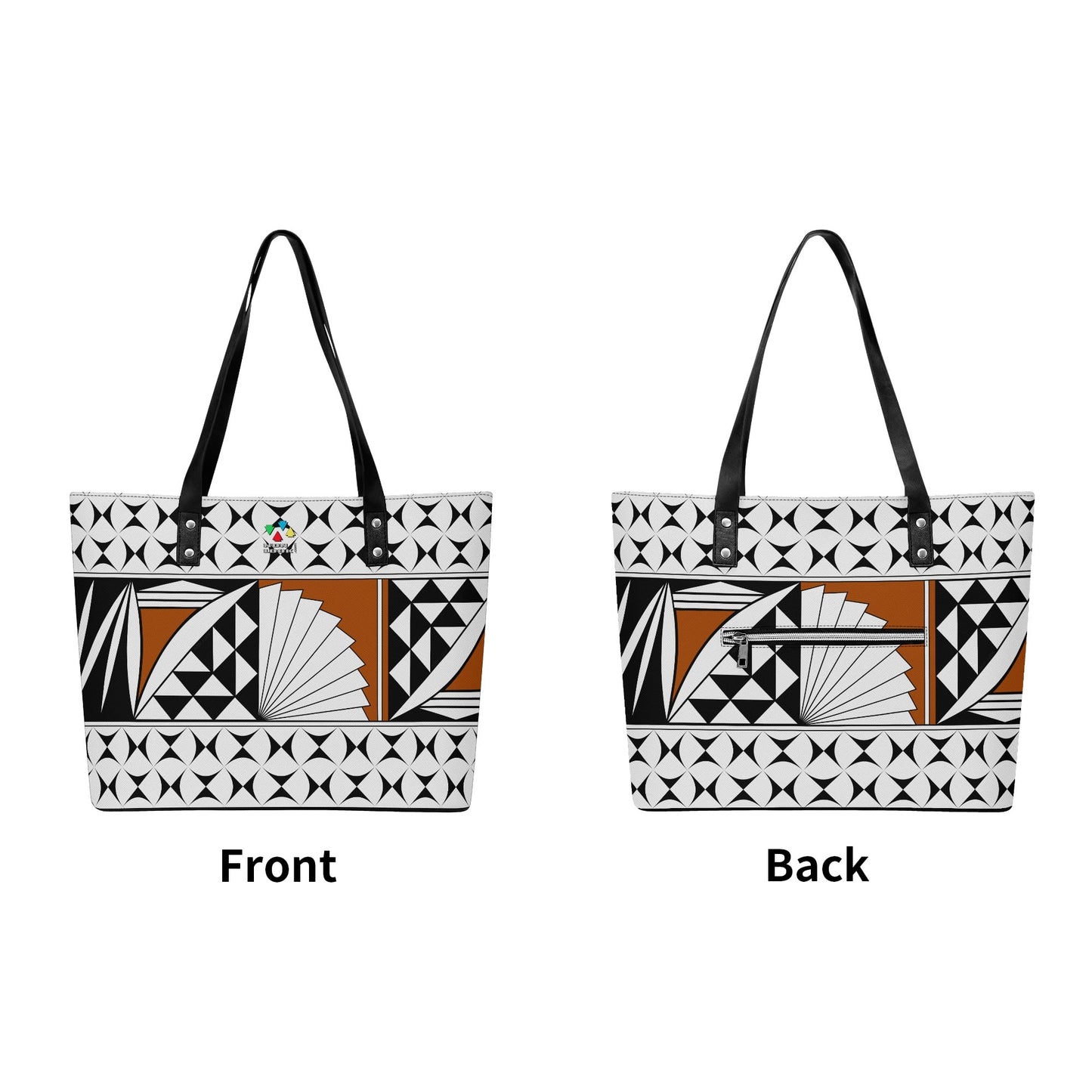 Southwest Sunrise in Rust Faux Leather Tote