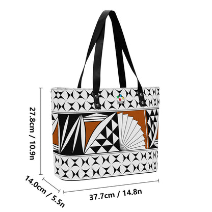 Southwest Sunrise in Rust Faux Leather Tote