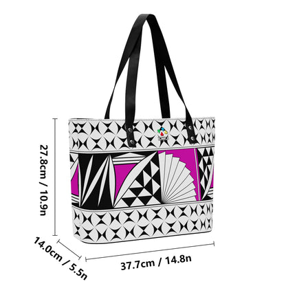 Southwest Sunrise in Pink Faux Leather Tote