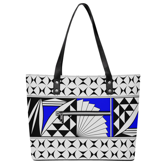 Southwest Sunrise in Cobalt Faux Leather Tote