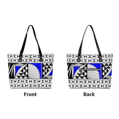 Southwest Sunrise in Cobalt Faux Leather Tote