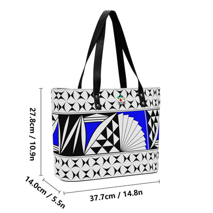 Southwest Sunrise in Cobalt Faux Leather Tote