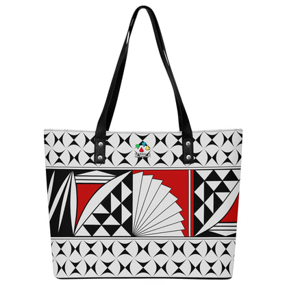 Southwest Sunrise in Orange Faux Leather Tote