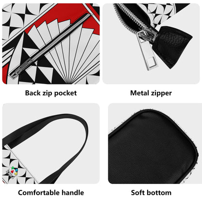 Southwest Sunrise in Orange Faux Leather Tote