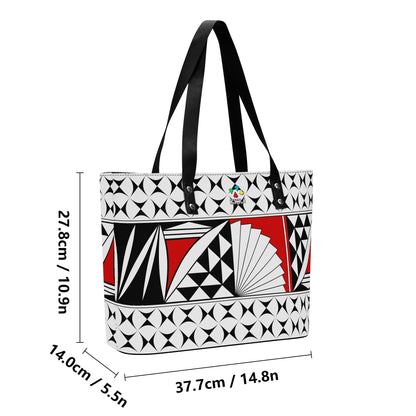 Southwest Sunrise in Orange Faux Leather Tote