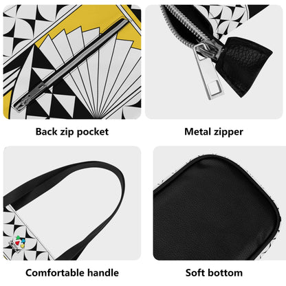 Southwest Sunrise in Yellow Faux Leather Tote