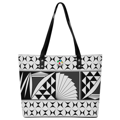 Southwest Sunrise in Turquoise Faux Leather Tote