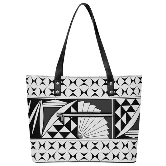 Southwest Sunrise in Turquoise Faux Leather Tote