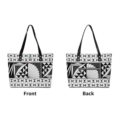 Southwest Sunrise in Turquoise Faux Leather Tote