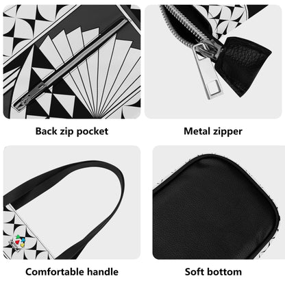 Southwest Sunrise in Turquoise Faux Leather Tote