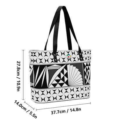 Southwest Sunrise in Turquoise Faux Leather Tote