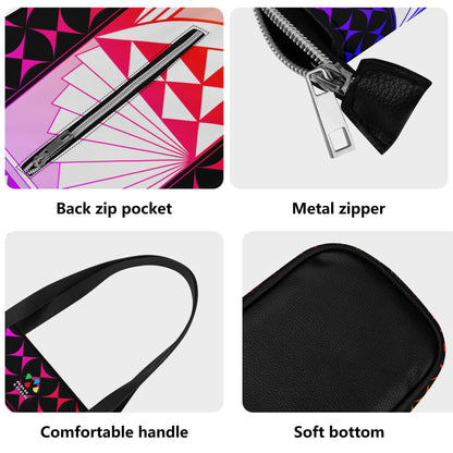 Rainbow Sunrise Faux Leather Tote