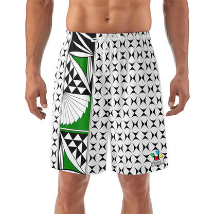 Southwest Sunrise in Green Beach Shorts
