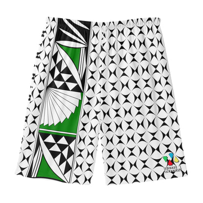 Southwest Sunrise in Green Beach Shorts