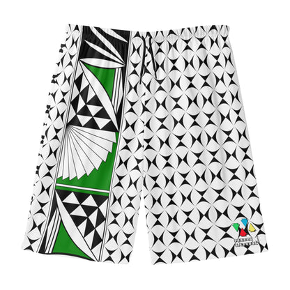 Southwest Sunrise in Green Beach Shorts