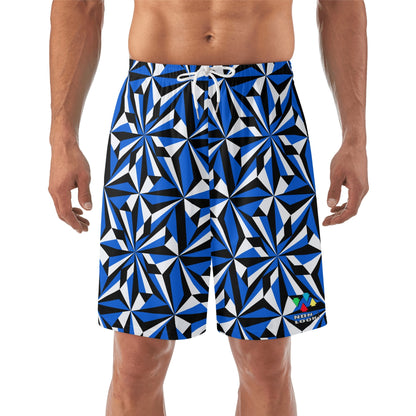 Desert Flowers in Blue Beach Shorts
