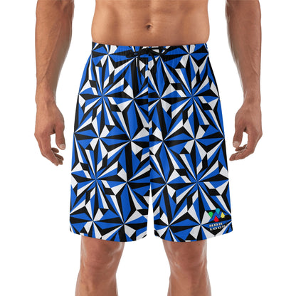 Desert Flowers in Blue Beach Shorts