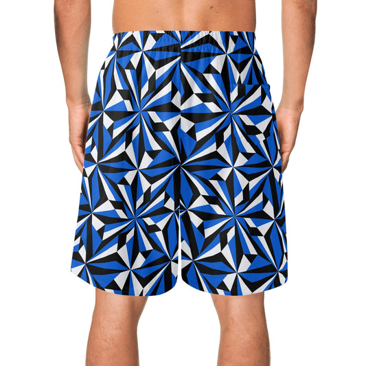 Desert Flowers in Blue Beach Shorts
