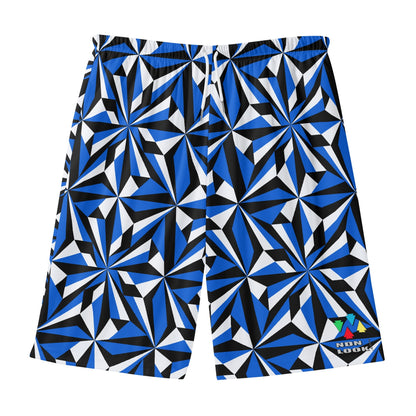Desert Flowers in Blue Beach Shorts
