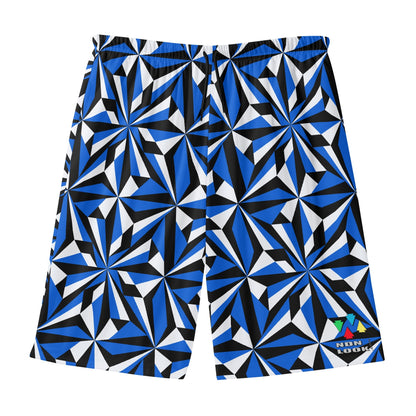Desert Flowers in Blue Beach Shorts