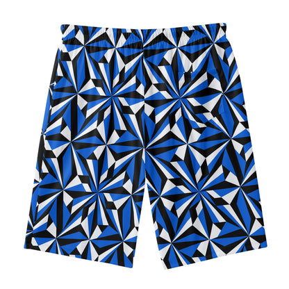 Desert Flowers in Blue Beach Shorts
