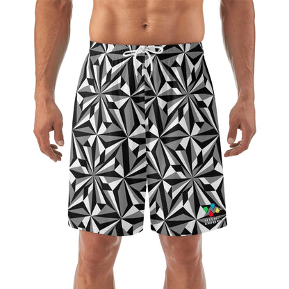 Desert Flowers in Gray Beach Shorts