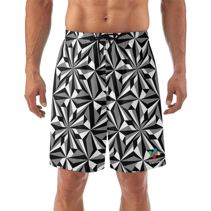Desert Flowers in Gray Beach Shorts