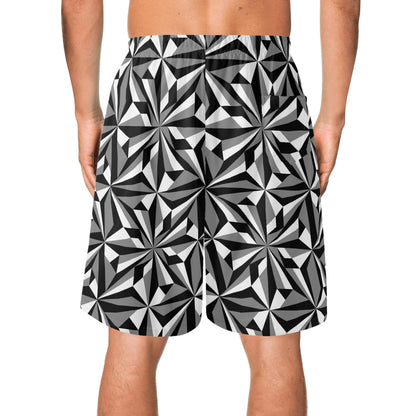 Desert Flowers in Gray Beach Shorts