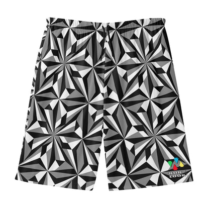 Desert Flowers in Gray Beach Shorts