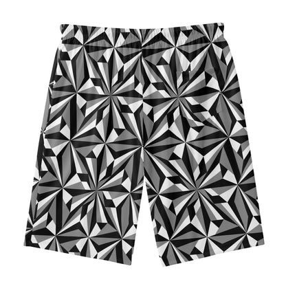 Desert Flowers in Gray Beach Shorts