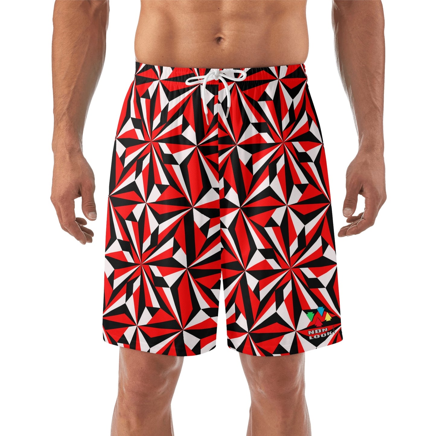 Desert Flowers in Red Beach Shorts