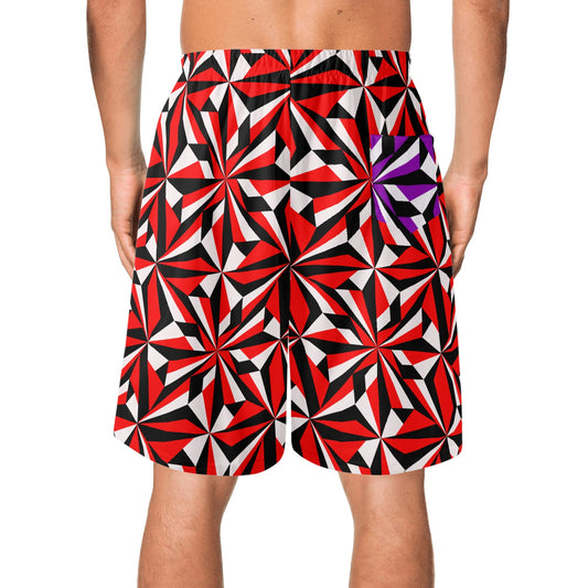 Desert Flowers in Red Beach Shorts