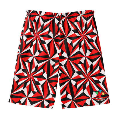 Desert Flowers in Red Beach Shorts