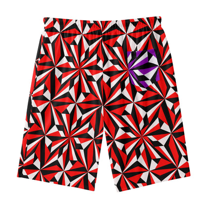 Desert Flowers in Red Beach Shorts
