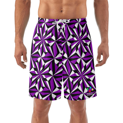 Desert Flowers in Purple Beach Shorts